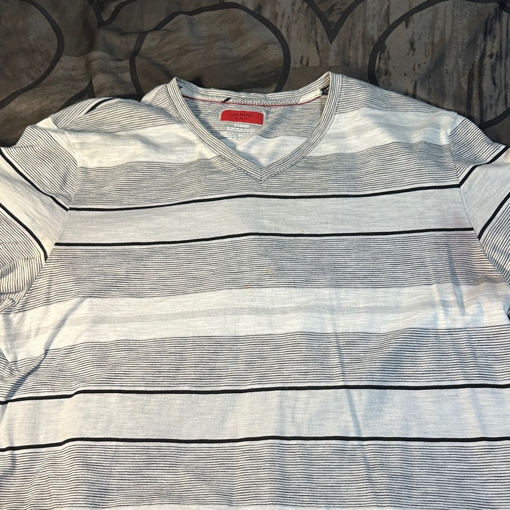 Alfani Slim Fit Striped Tee Shirt